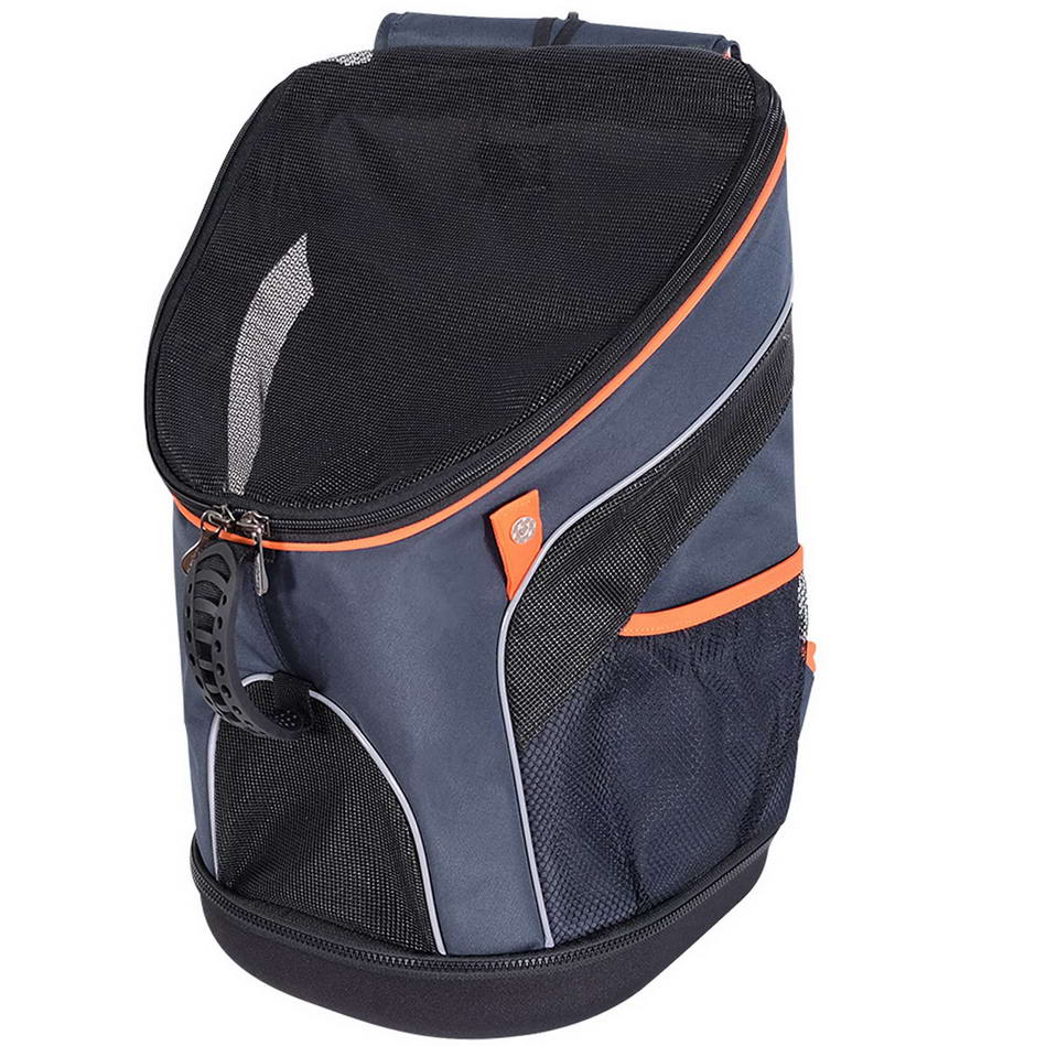 Well-ventilated dog backpack with mesh screen