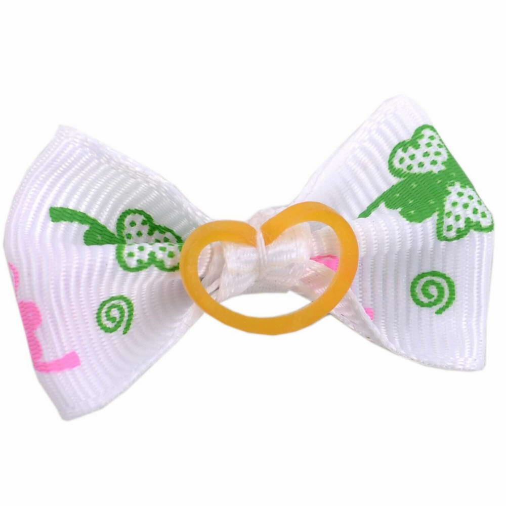 Handmade lucky charms hair bow white by GogiPet