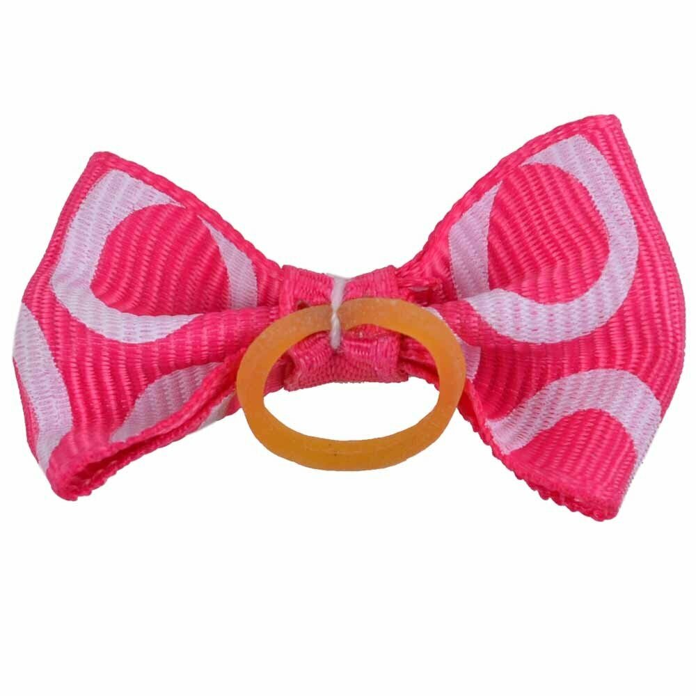Dog hair bow rubberring "Camila dark pink" by GogiPet