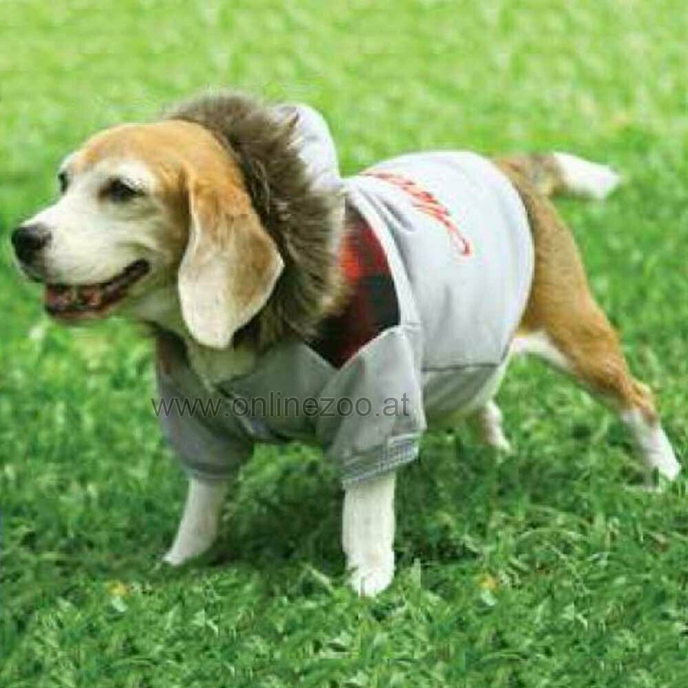 warm dog clothes - grey dog jacket by DoggyDolly