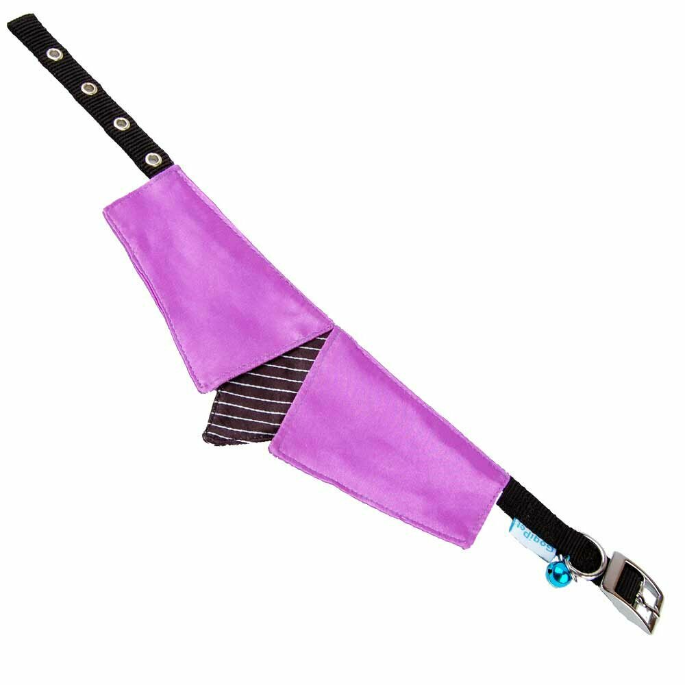 Dog collar with tie violet black - GogiPet ® collar collar M  