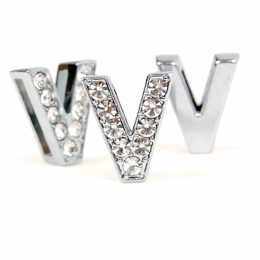 V rhinestone letter with 14 mm