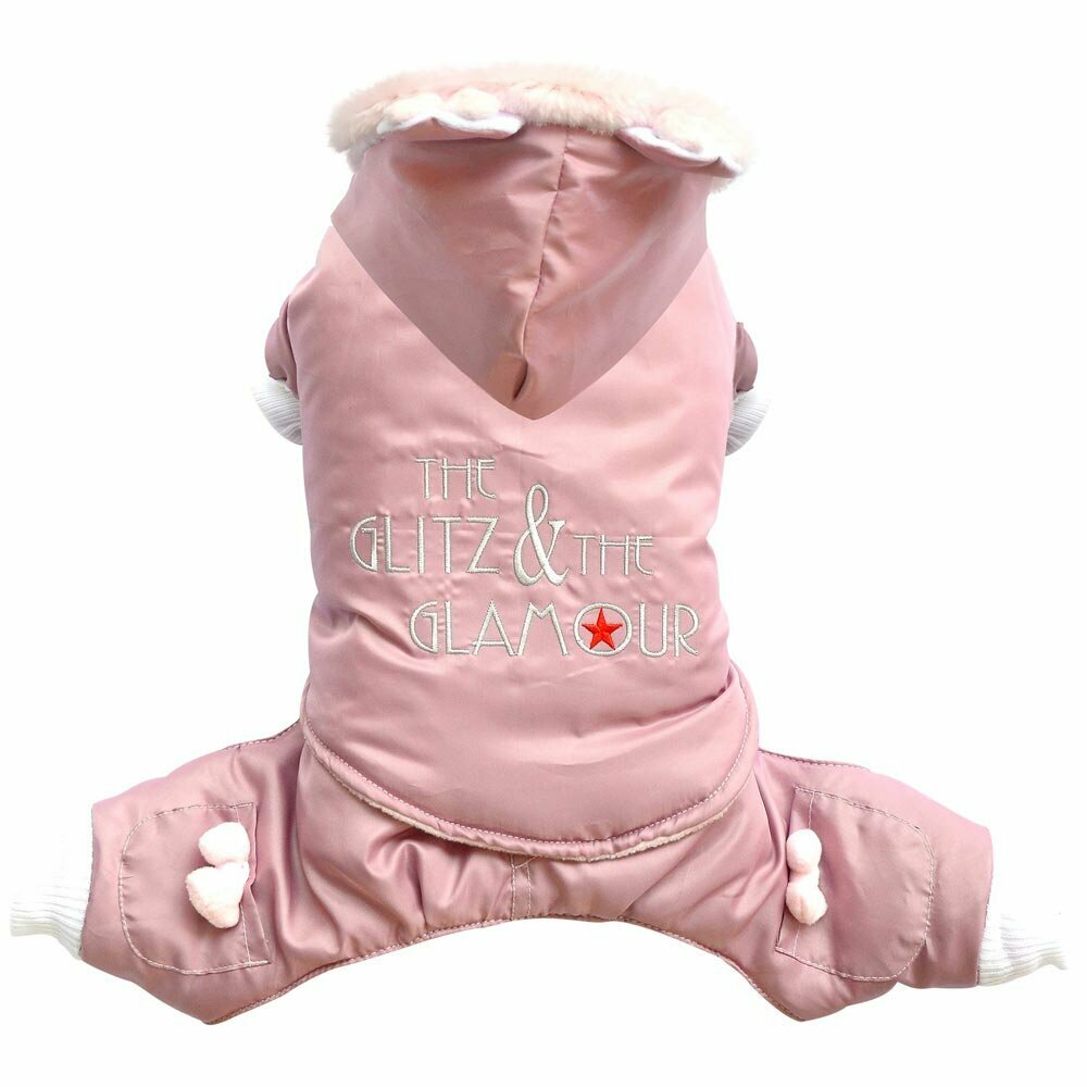 Glitz & Glamour dog pink snowsuit for dogs