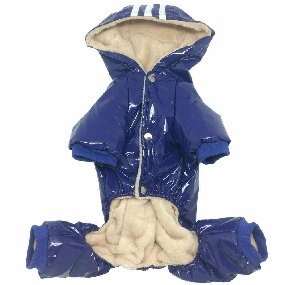 Warm dog clothing - blue dog coat