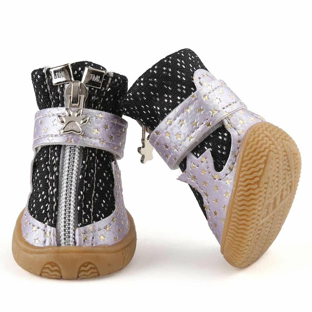 Dog shoes Black Stars with rubber sole by GogiPet