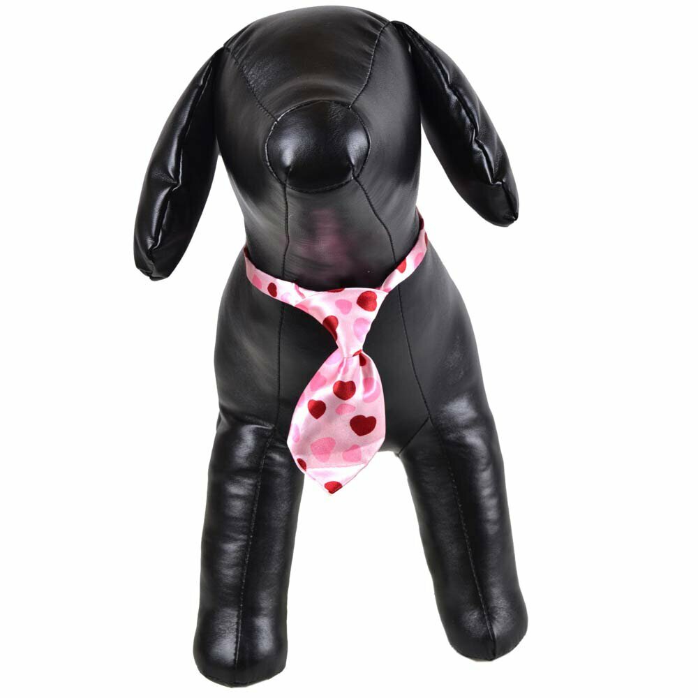 Necktie for dogs pink with heats