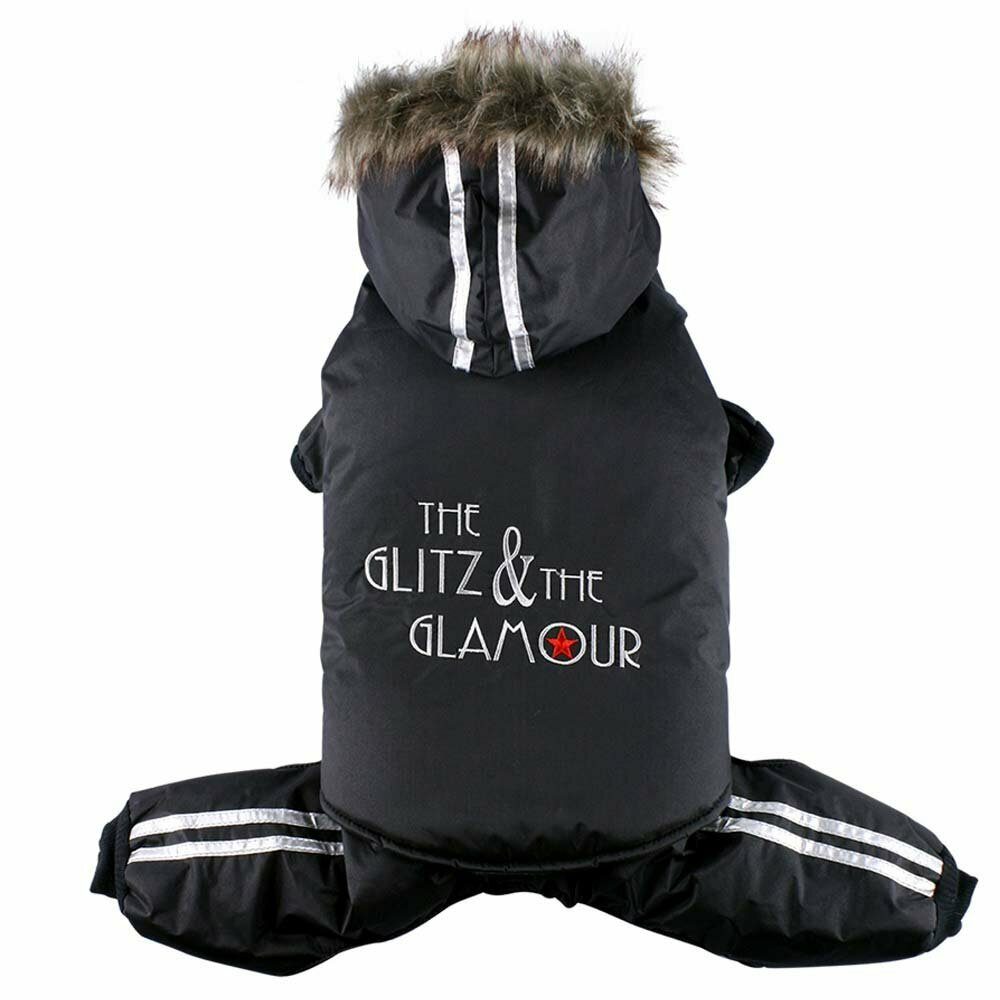 Warm dog clothing - snowy suit for dogs with removable hood and trousers DoggyDolly W099