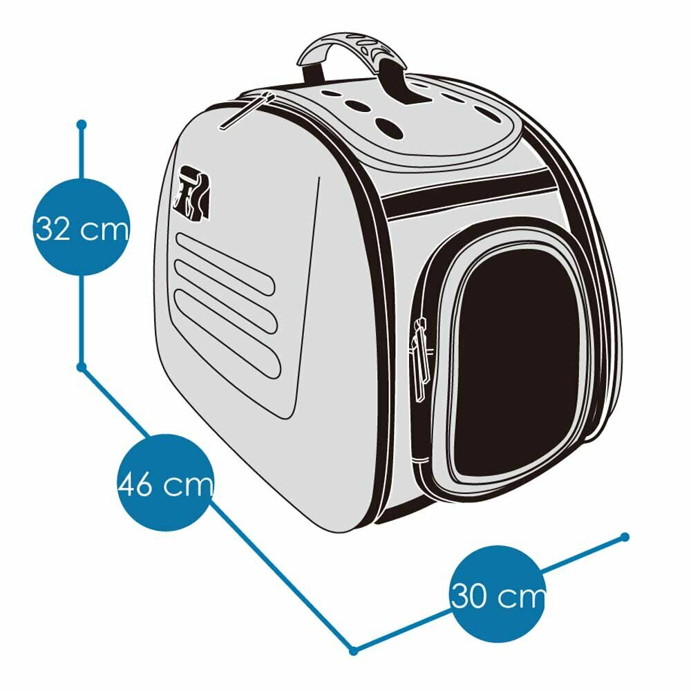 Dimensions of the GogiPet recommended pet carrier
