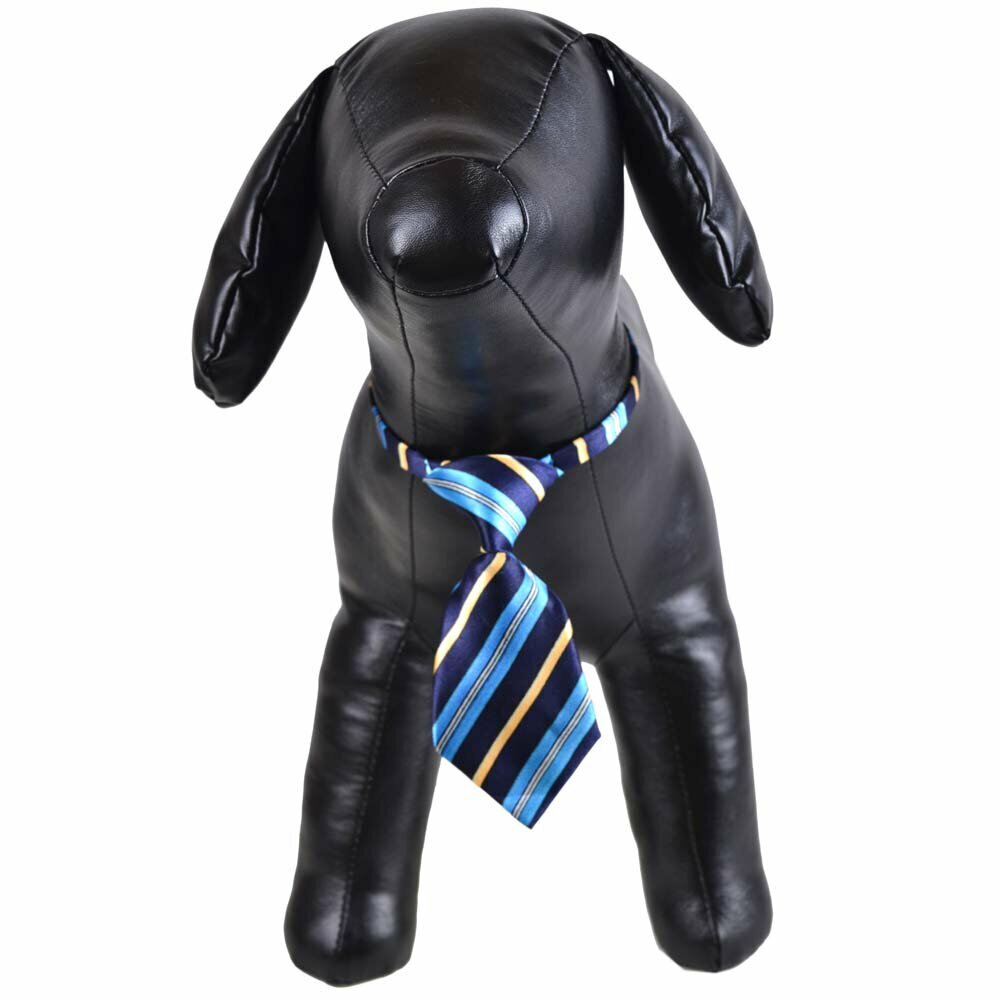 Necktie for dogs blue striped