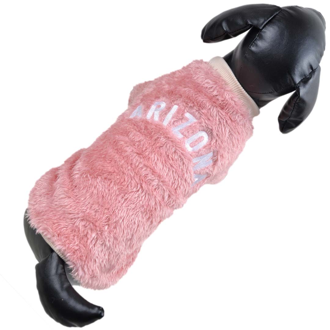 Fluffy Warm Plush Dog Pullover - Arizona Pink