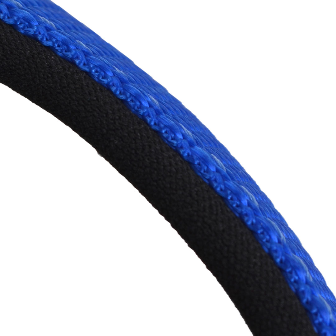 Blue dog leash with soft padded handle