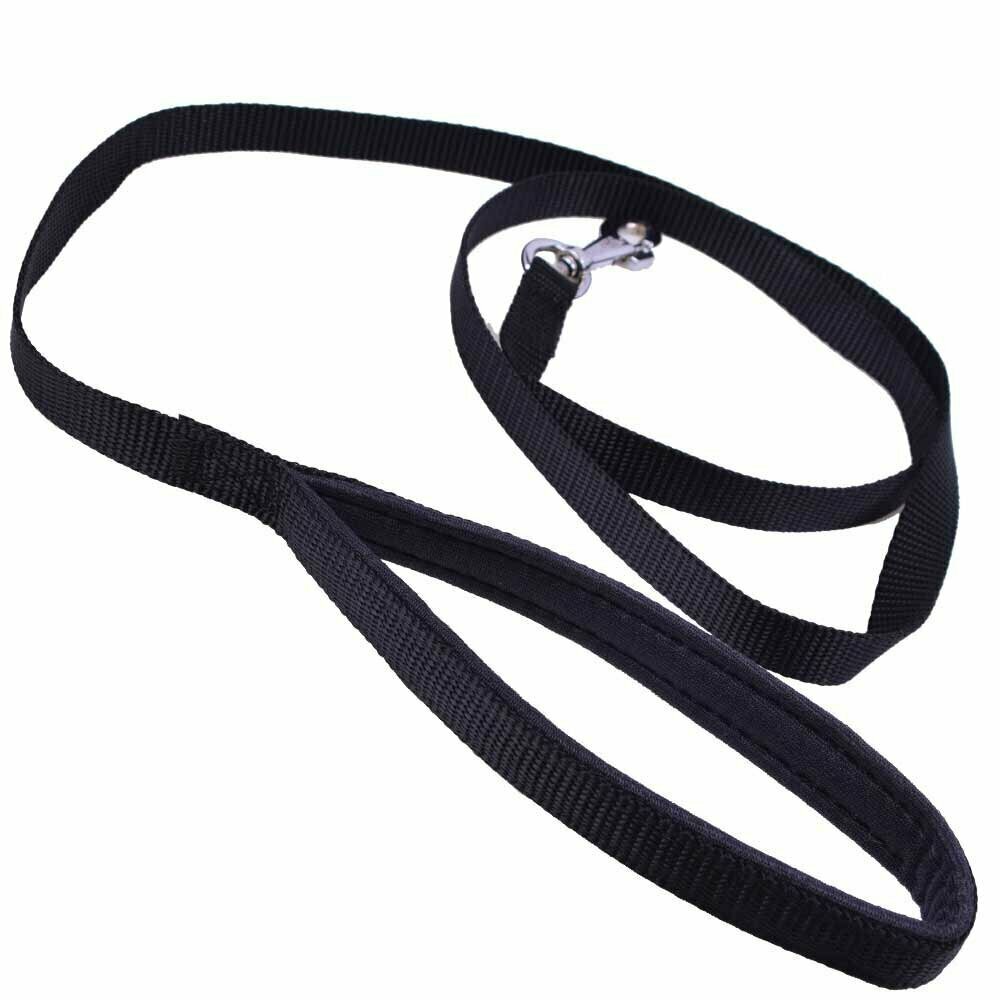 GogiPet® Comfort textile dog leash black 