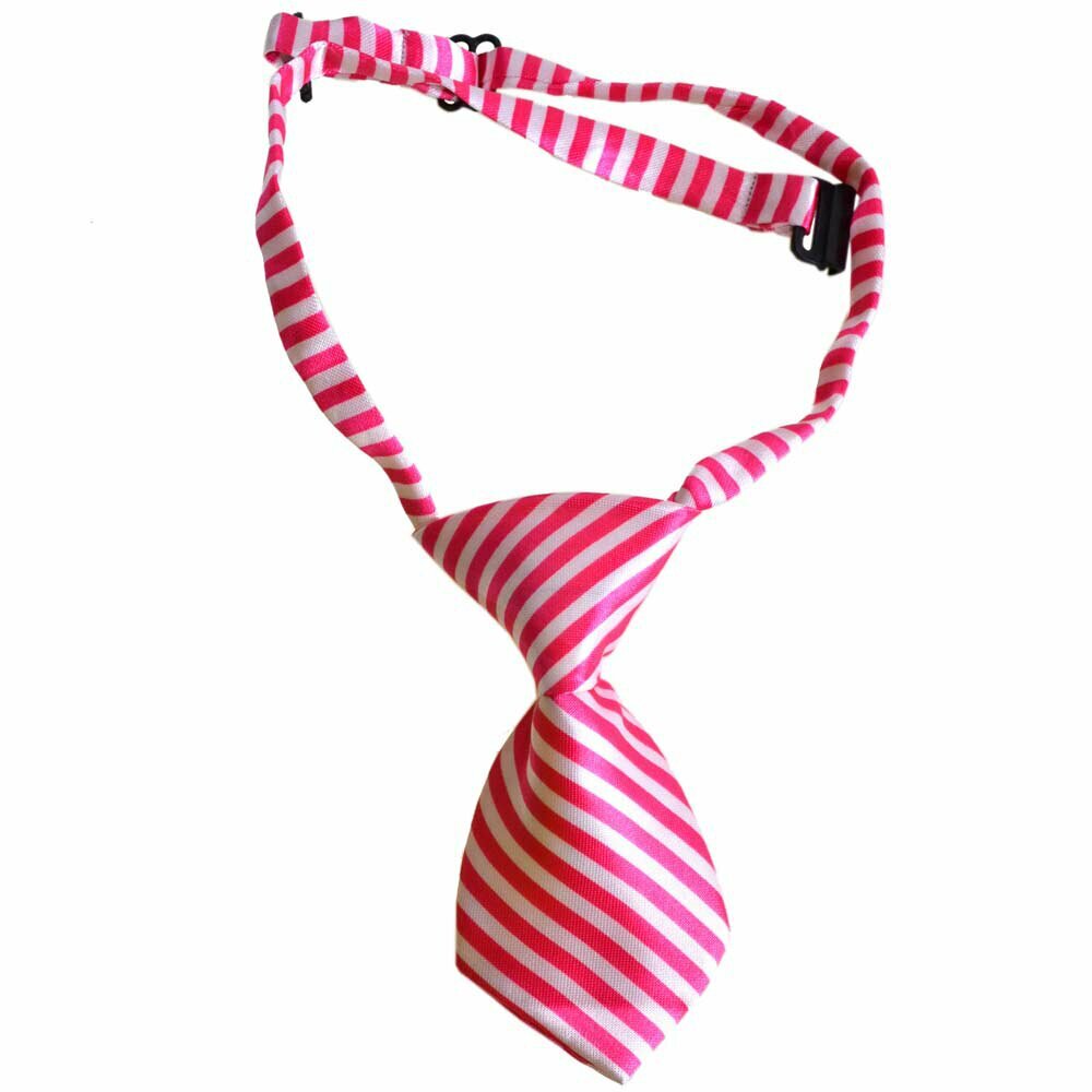 Tie for dogs pink, white striped by GogiPet