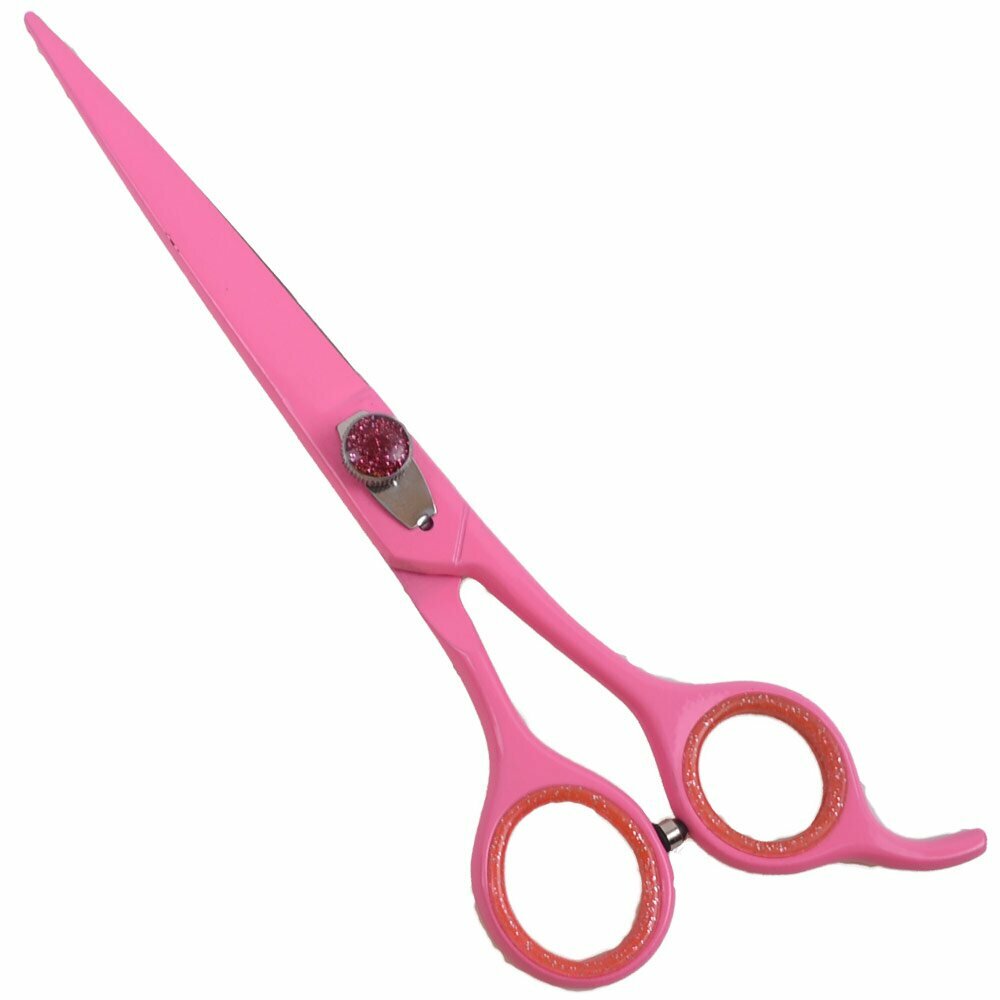 High quality dog scissors from Japan steel with 19 cm pink