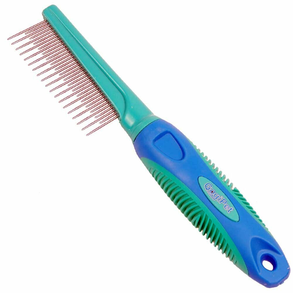 Dog comb of GogiPet with long and short teeth as dog hairdresser need and for the demanding home user