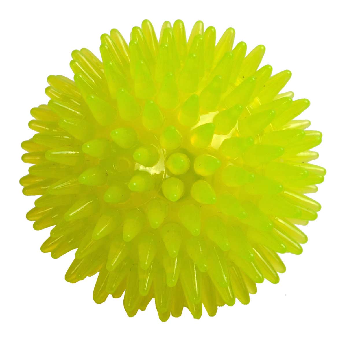 Yellow sound ball with light - dog toy