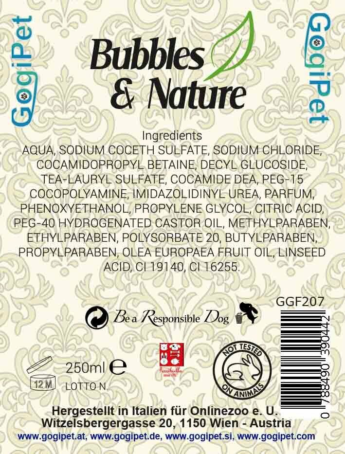 GogiPet dog shampoo without animal experiments - Bubbles & Nature