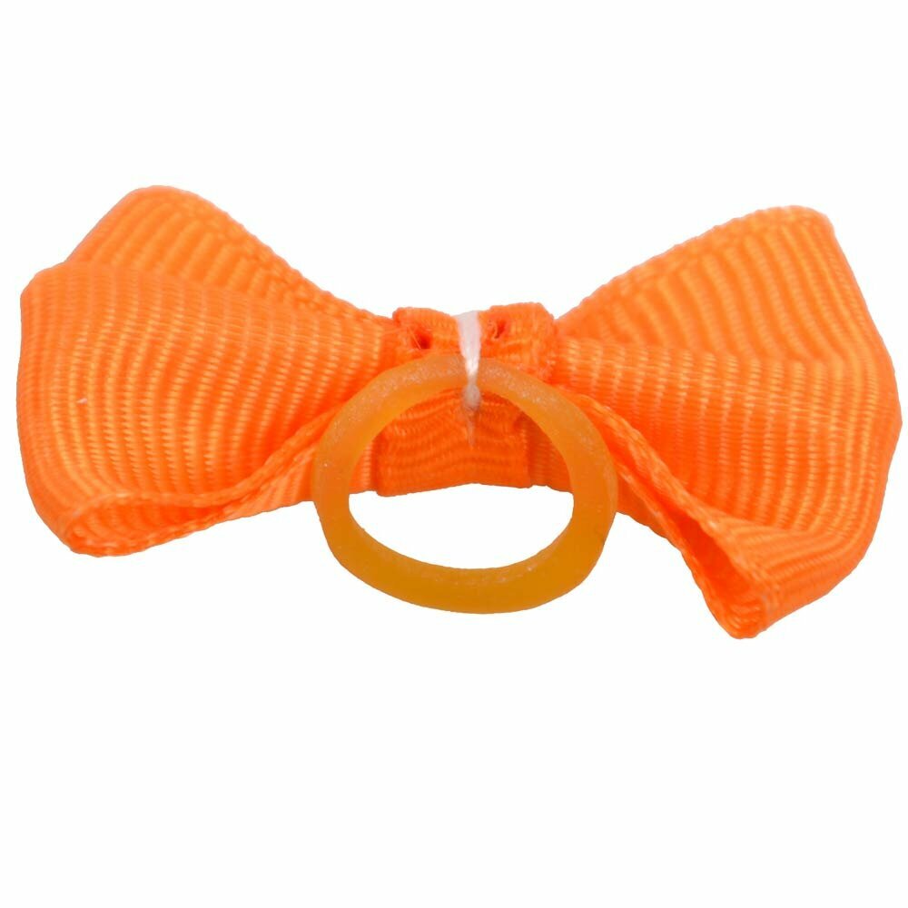 Dog hair bow rubberring "Estela orange" by GogiPet