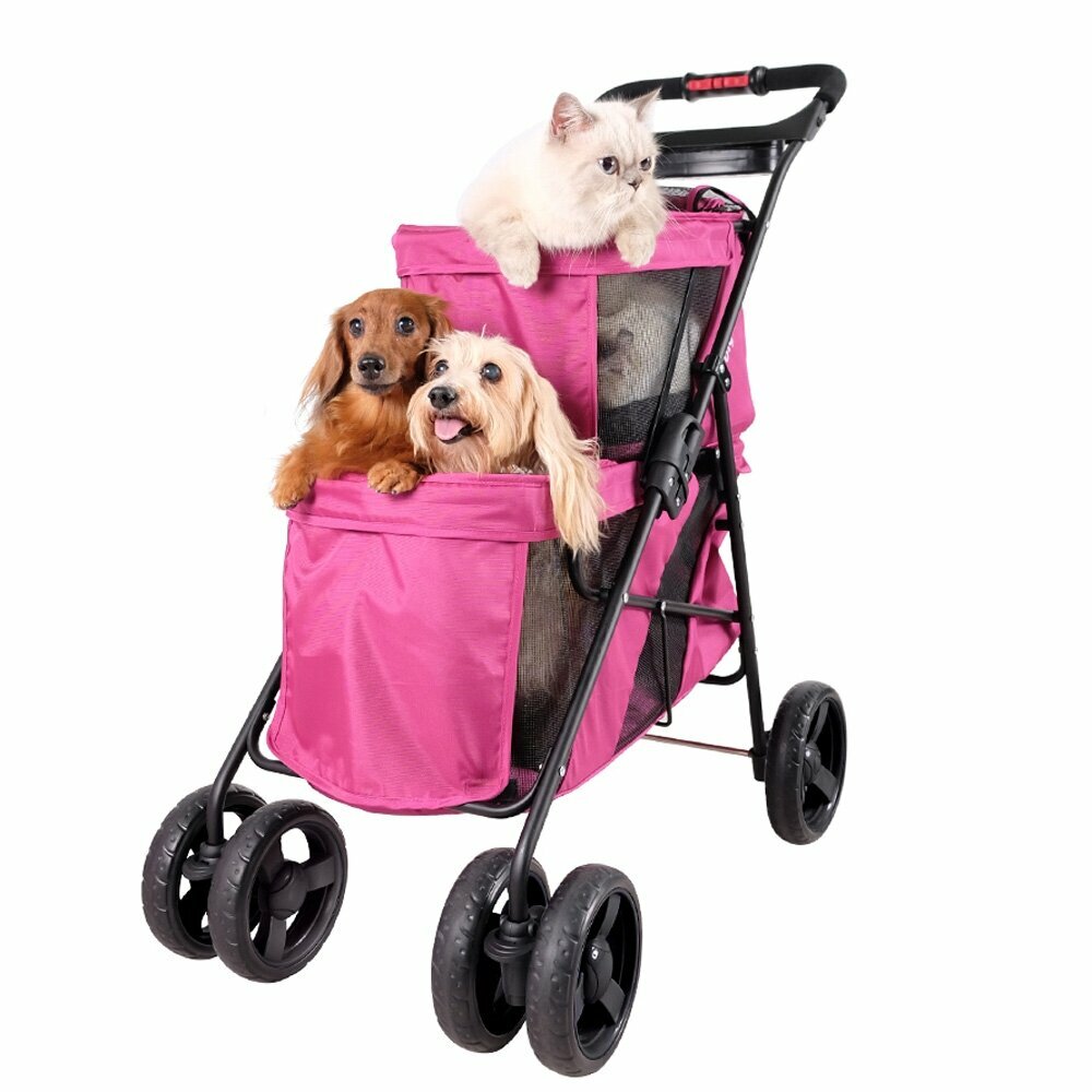 Pink dog and cat carriage on 2 floors