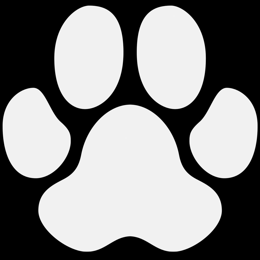 White dog paw stickers as dog grooming supplies for promotional purposes or as car decoration for breeders and dog lovers.