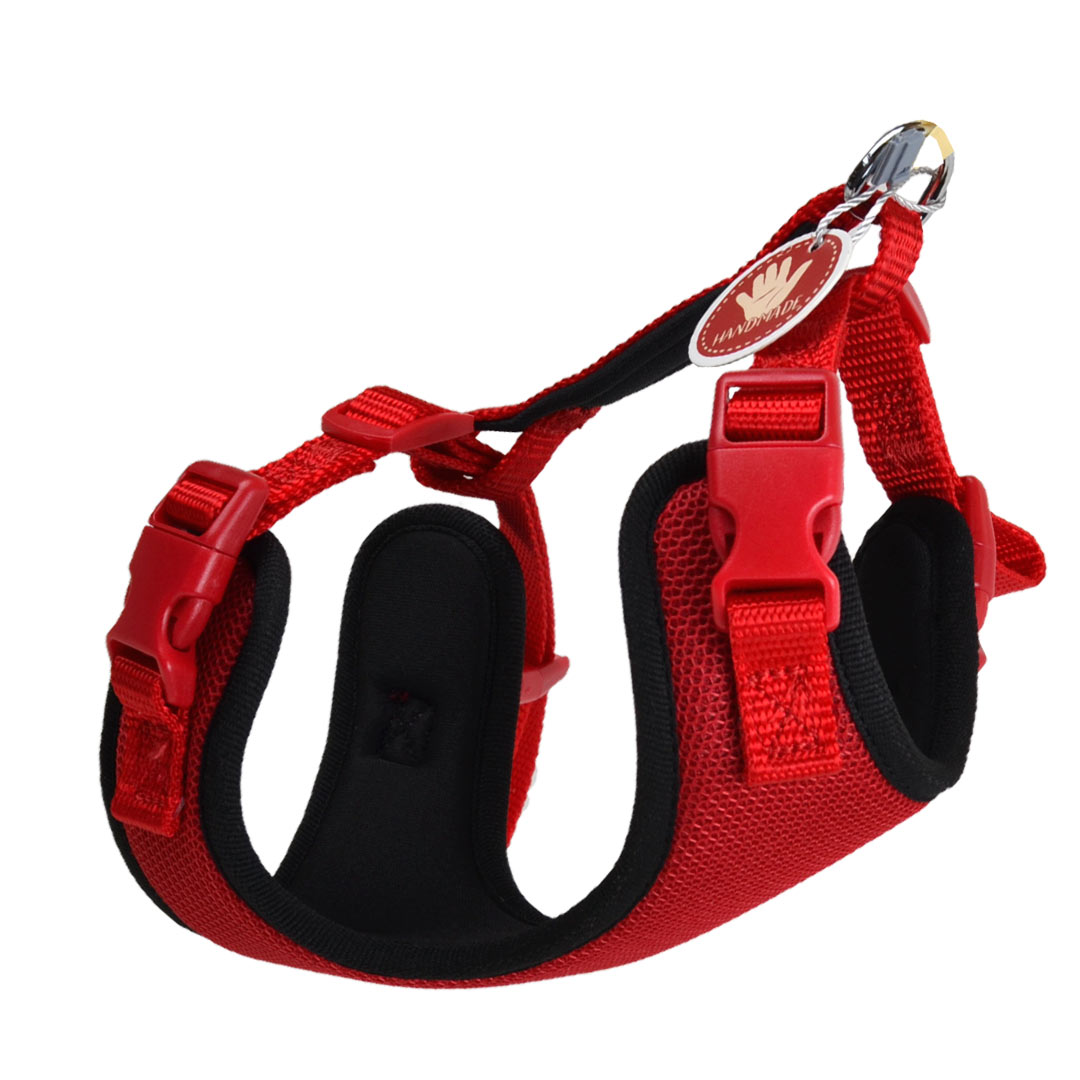 Breathable GogiPet® Super Premium Soft Dog Chest Harness Red-S