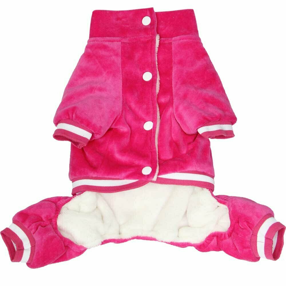 Velvety soft jumpsuit Pink -Warmes Dog Robe