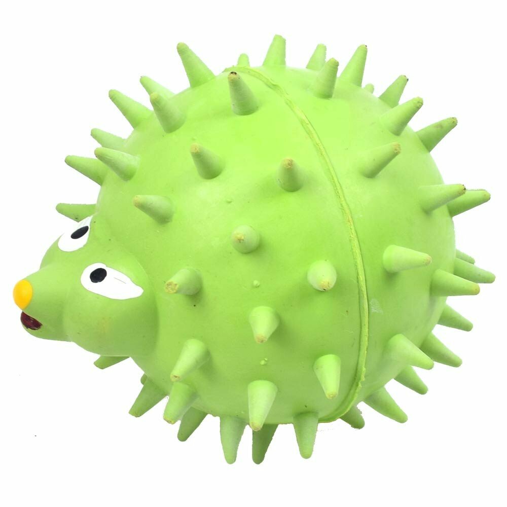 Rubber hedgehog green with 7.5 cm Ø -10 years Onlinezoo dog toy special