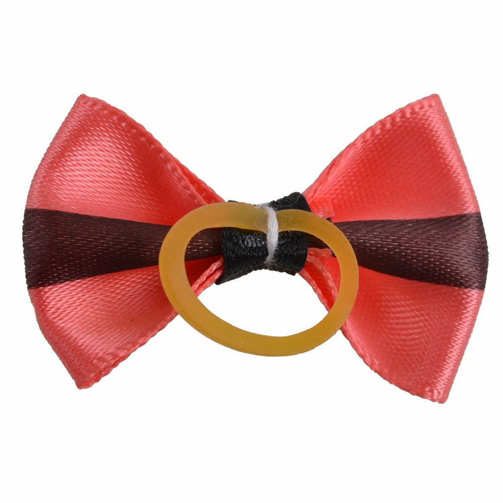 Dog bow with rubber ring - "Julio salmon" by GogiPet