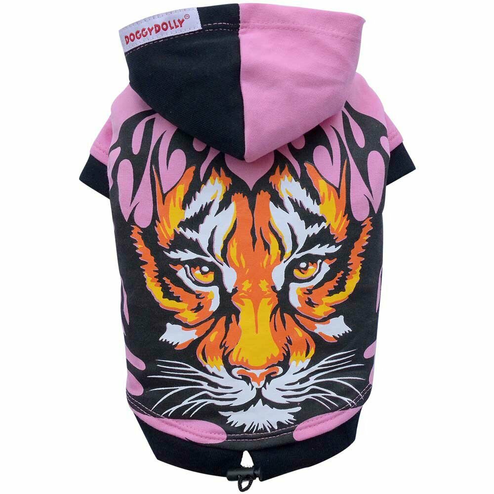Dog clothes - Dog sweater pink tiger head