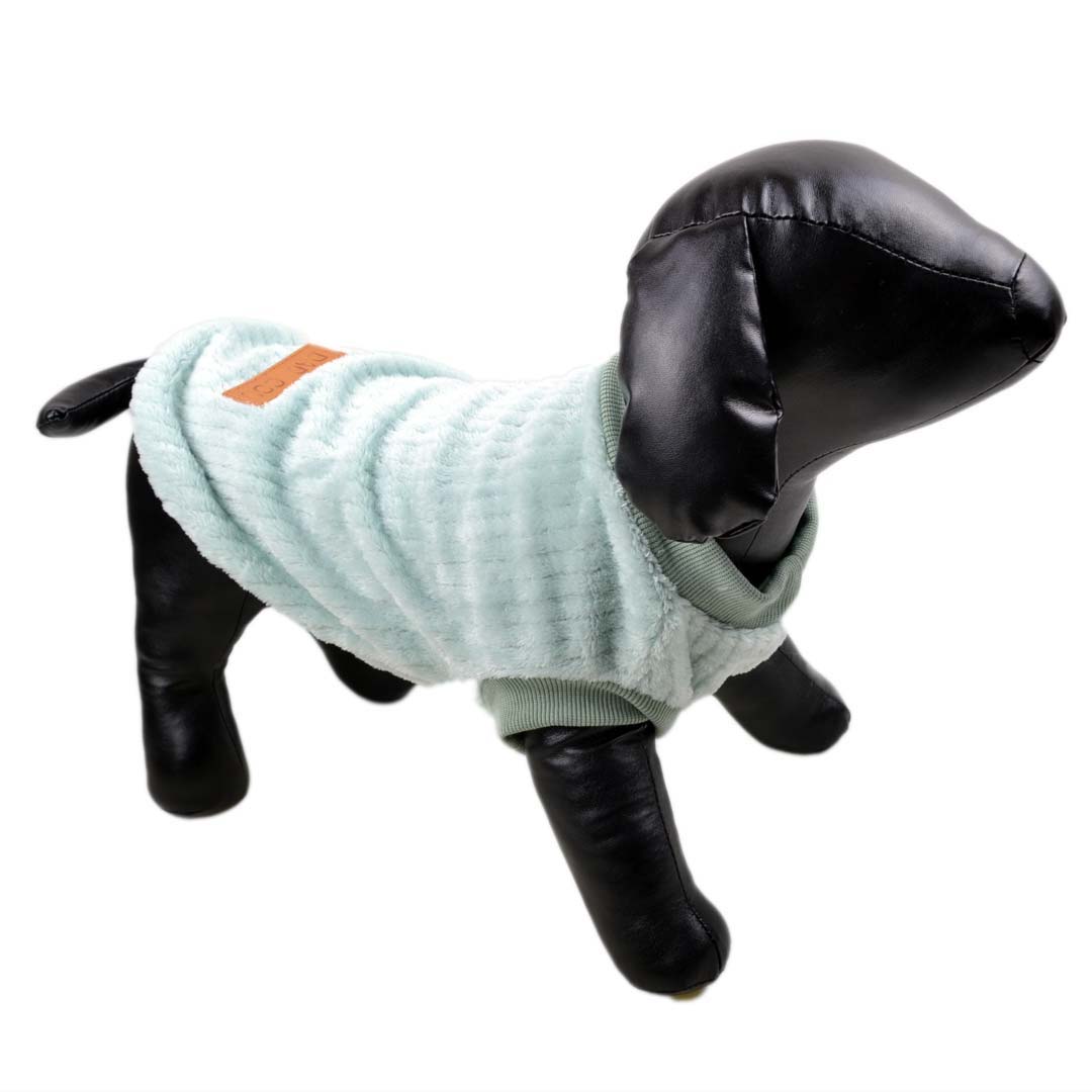 brushed fleece dog pullover- warm green dog sweater