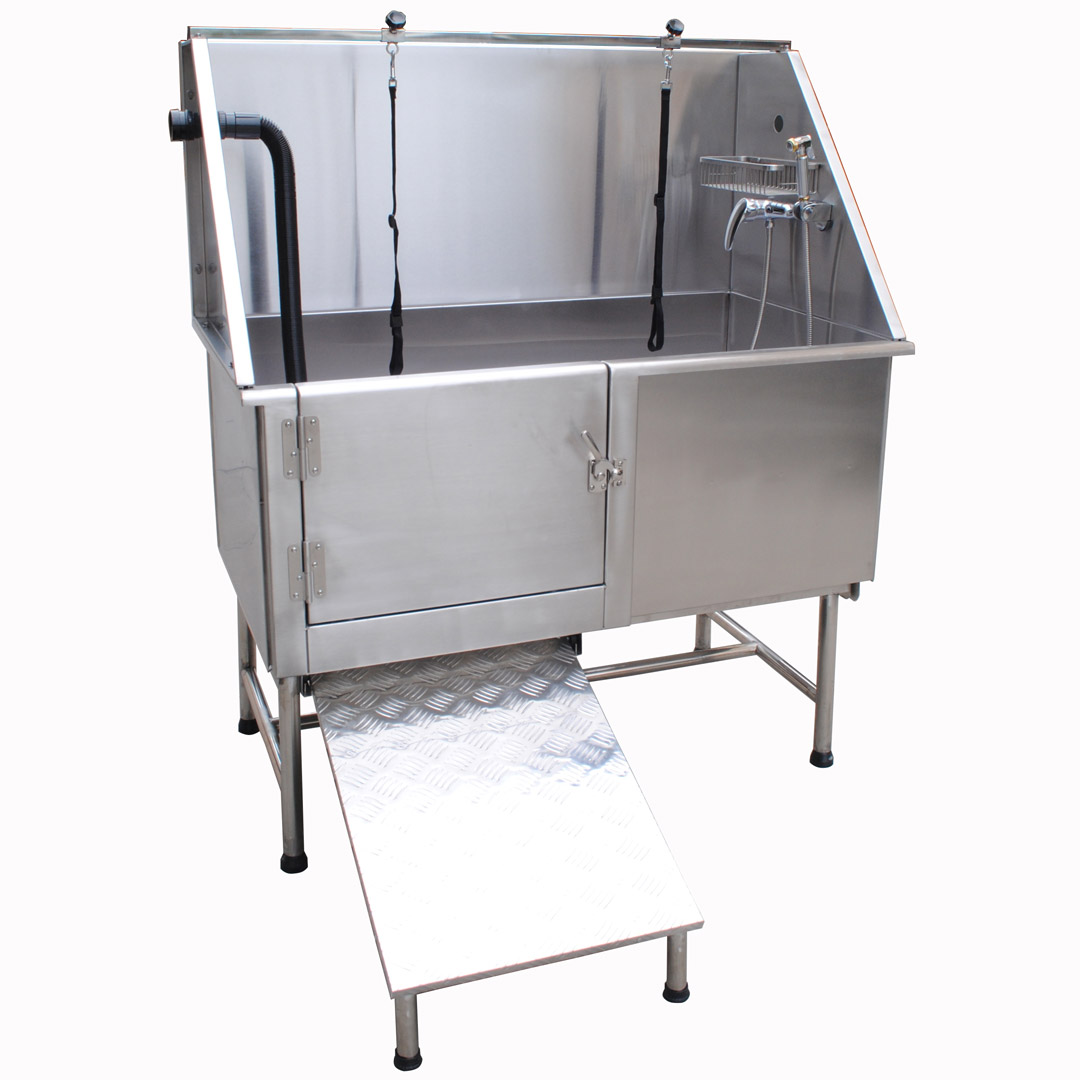 Robust stainless steel dog bath Delux version