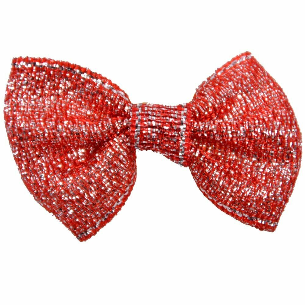 Handmade dog bow "Sparkling red" by GogiPet