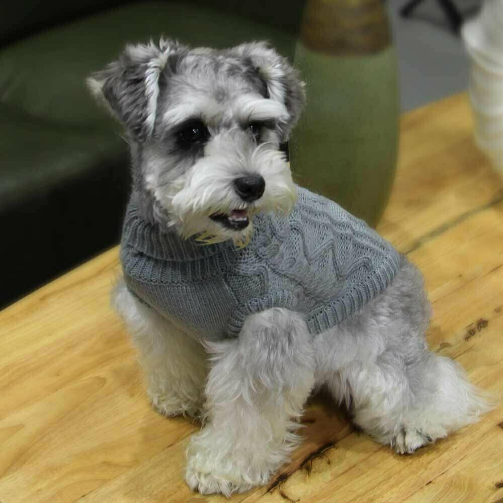 Warm dog sweater - knit sweater "Queenie" gray