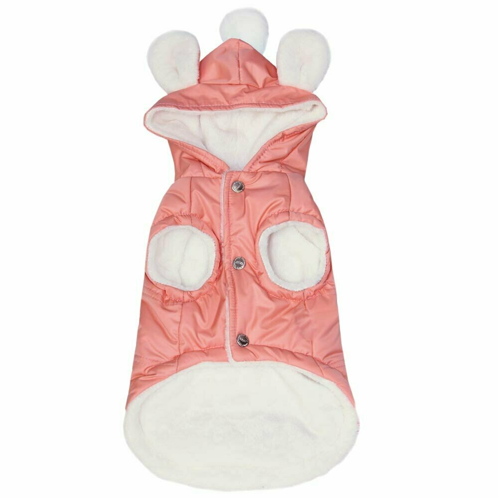Warm dog garment without sleeves in Bunny Look Pink