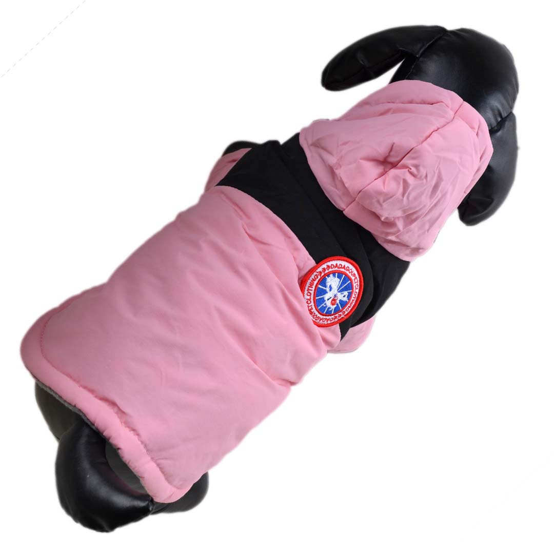 Pink anorak for dogs - warm dog clothes