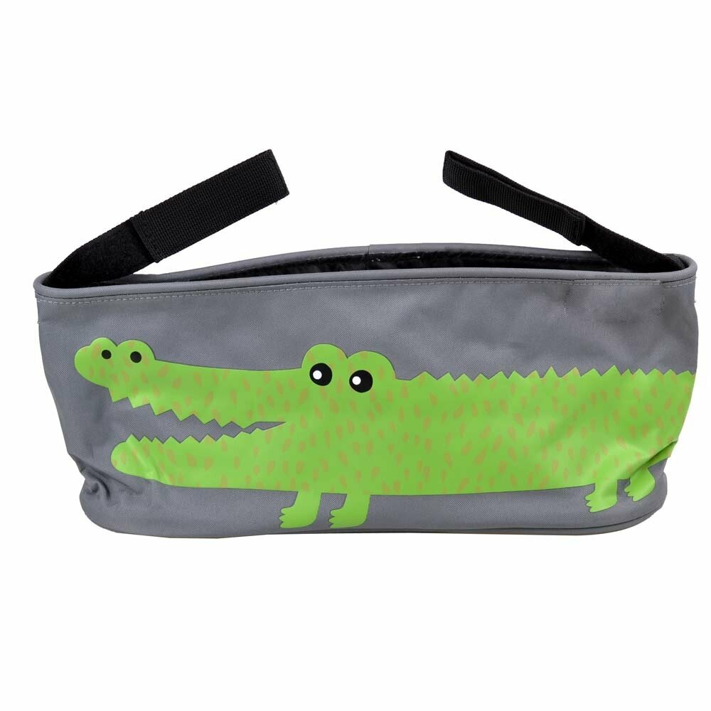 Dog accessory bag grey with crocodile