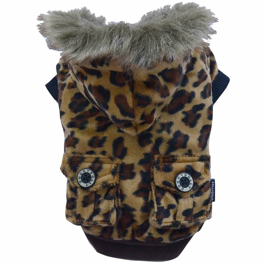 Luxury dog clothes - warm leopard dog coat
