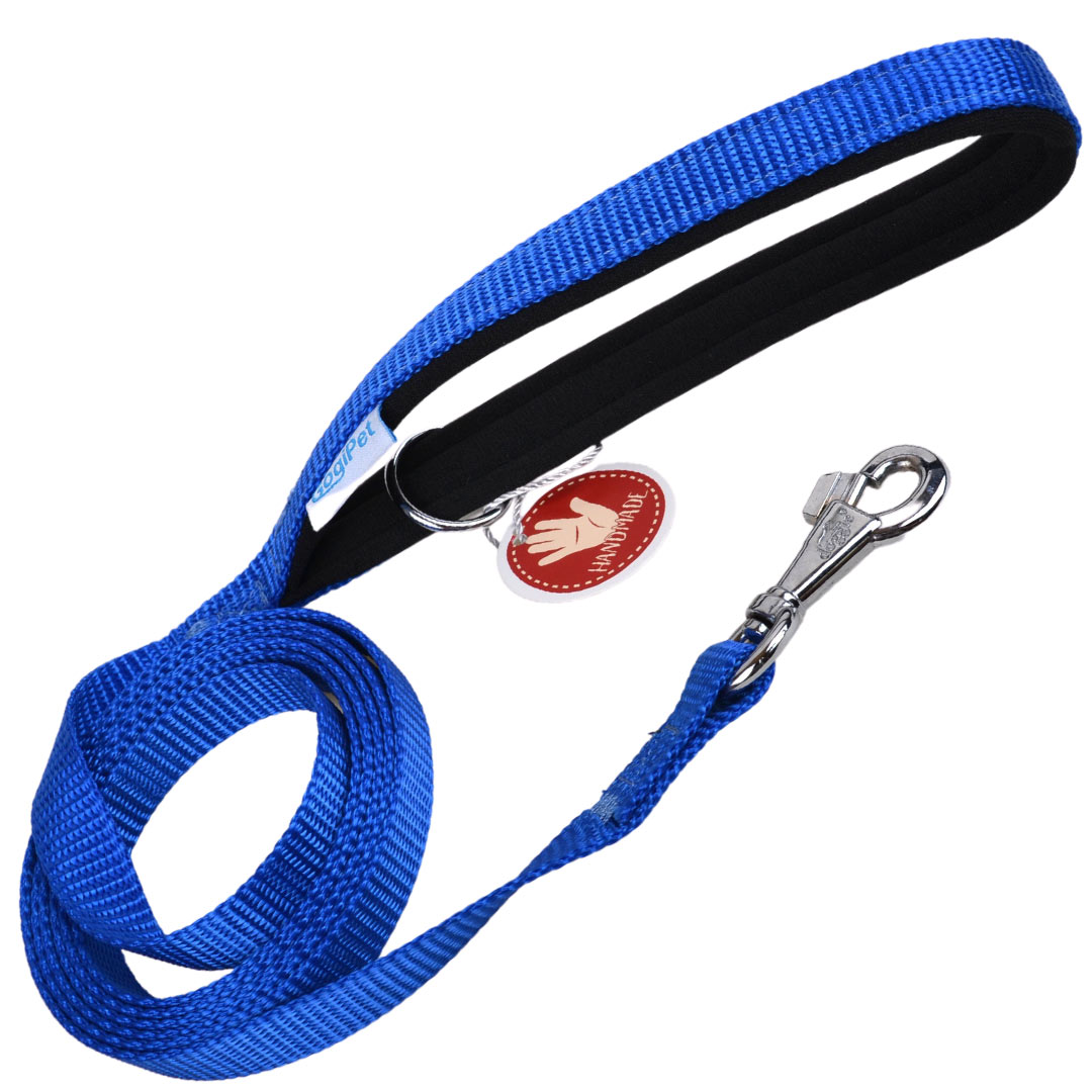 Blaue GogiPet® Komfort Textil HundeleineBlue GogiPet® comfort textile dog leash