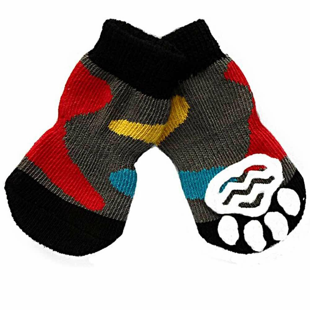 Anti-slip dog socks gray