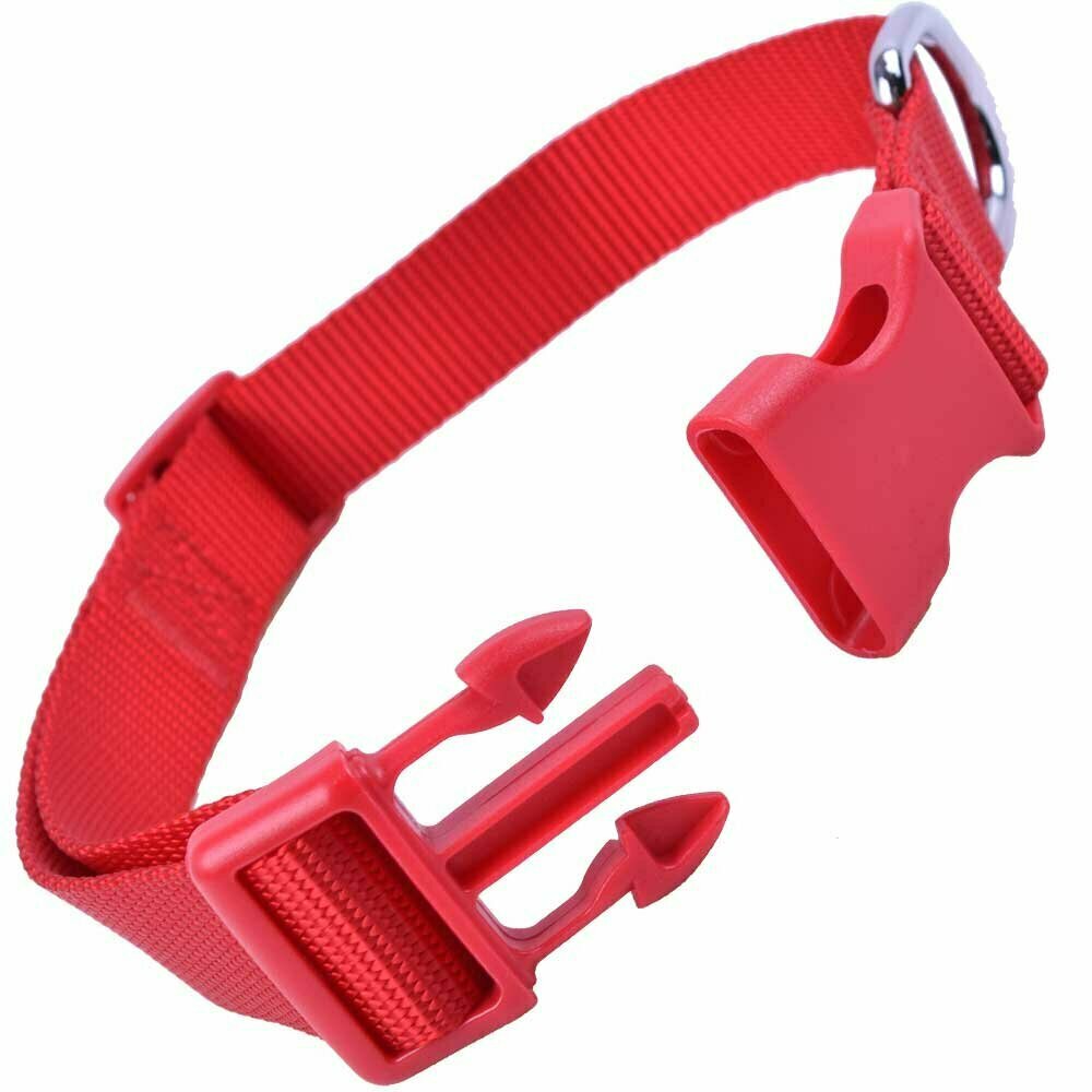 Quick release dog collar red in super premium quality