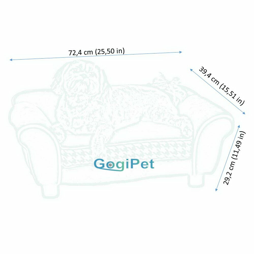 Dimensions from GogiPet ® pet sofa Tea Time