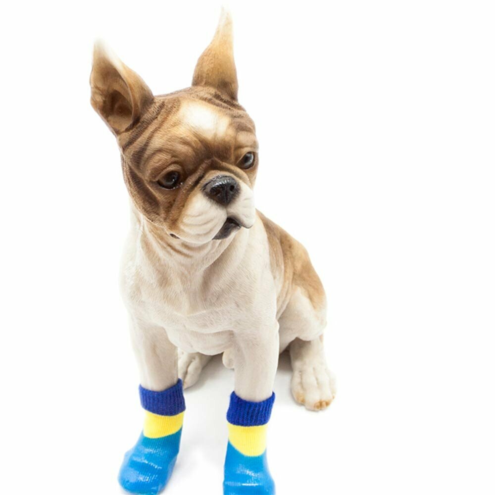 Dog socks with rubber dog boots