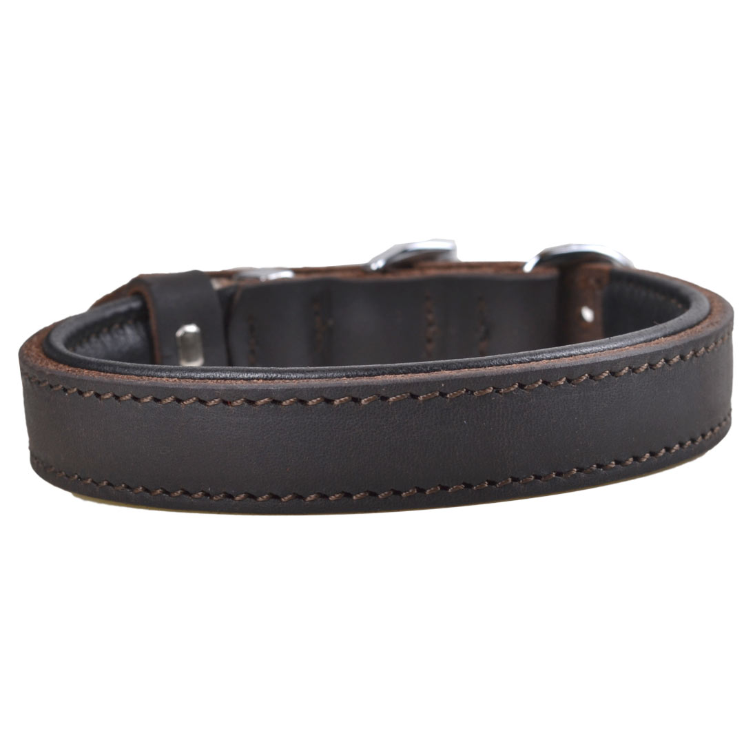 Lined vintage leather dog collar