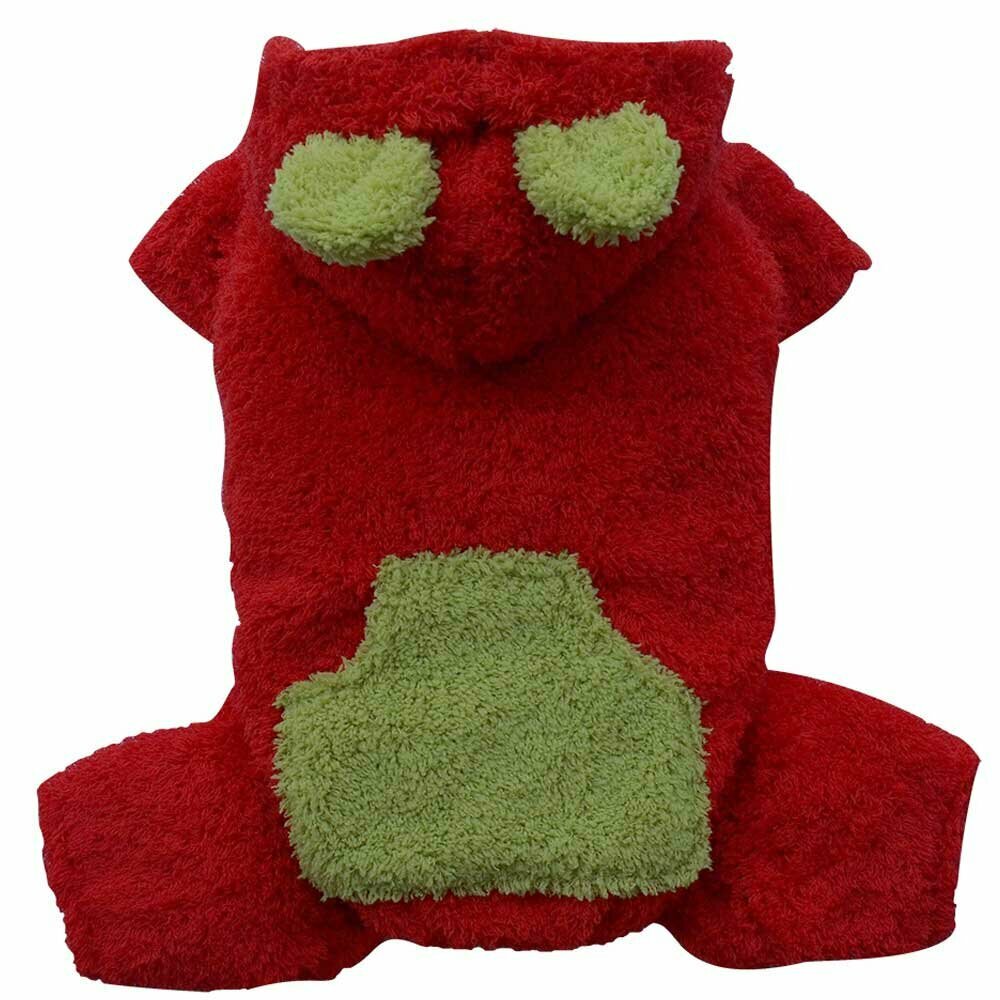 Dog clohes by DoggyDolly Red bodysuit with green eyes