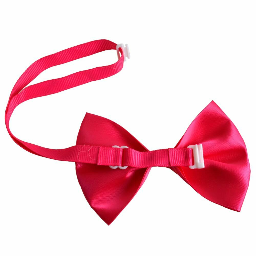 Pink dog bow tie with quick release