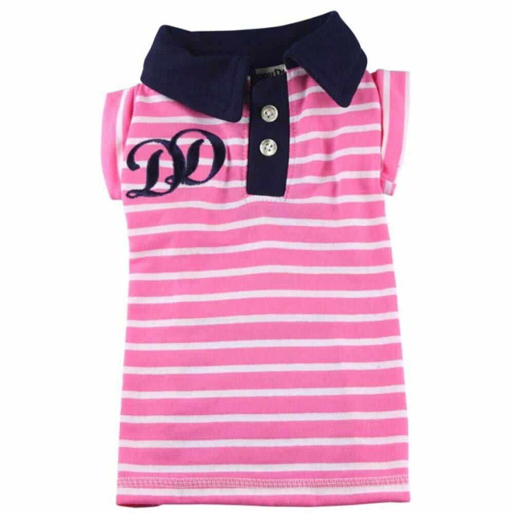 DoggyDolly polo shirt for dogs pink striped
