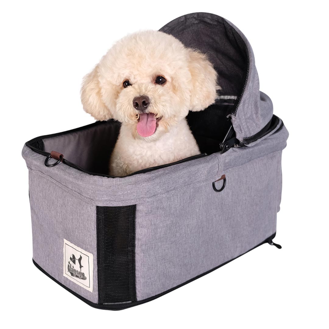 Dog bag and passenger cabin for dog pram