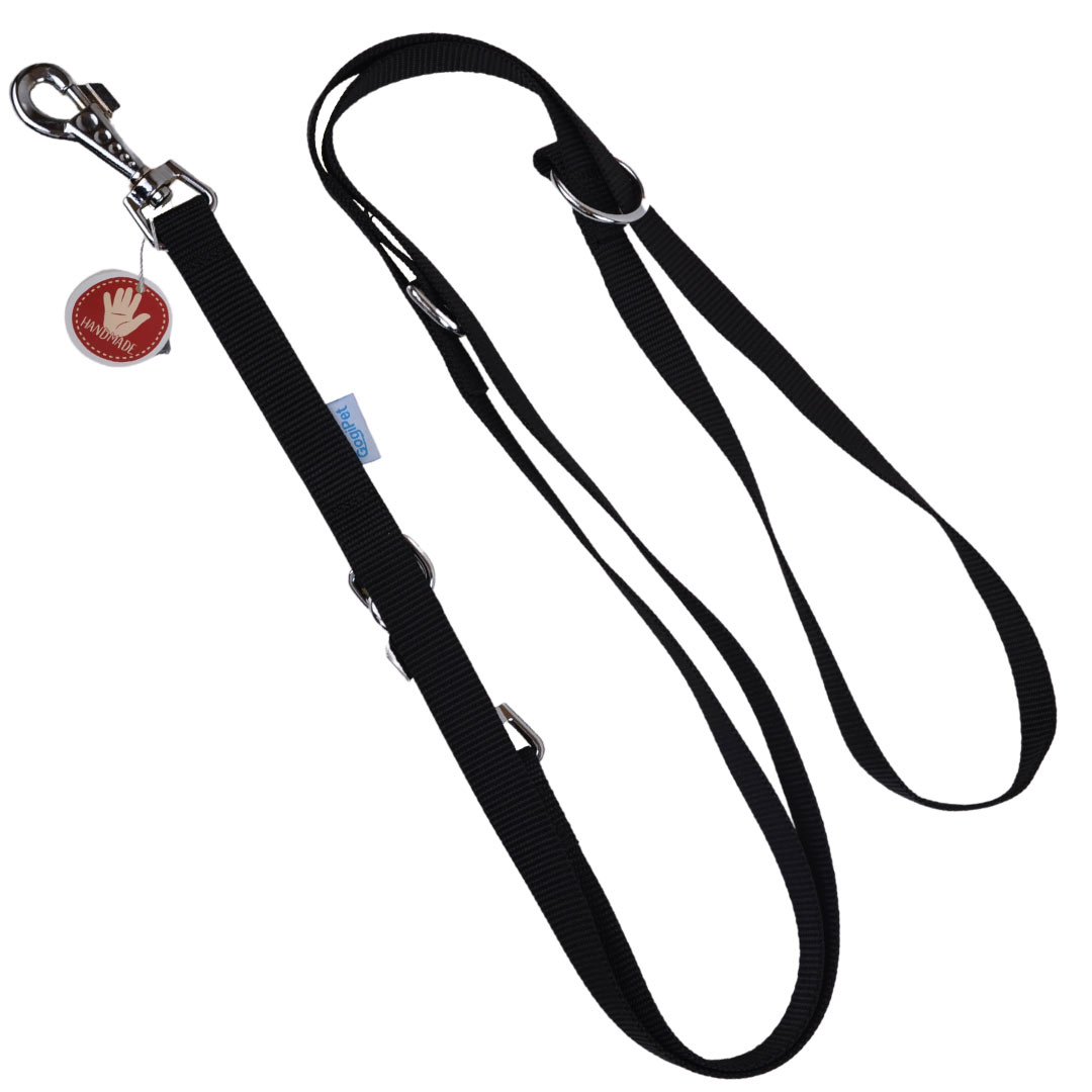 Black, adjustable leash for dogs from GogiPet
