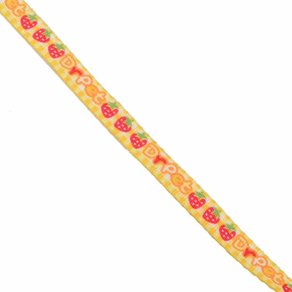 Gentle dog leash with strawberries yellow from DrPet