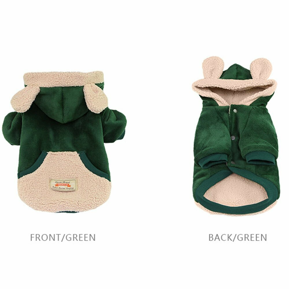 Front view and rear view of the warm dog clothes cotton from GogiPet